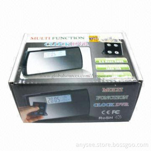 720P Remote Control Multifunction Stylish Security Spy Alarm Clock DVR, 140° Viewing Angle